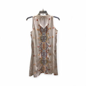 Chic Connection Embroidered Sleeveless Tunic Top – Cream Multi – Size M (04JC)